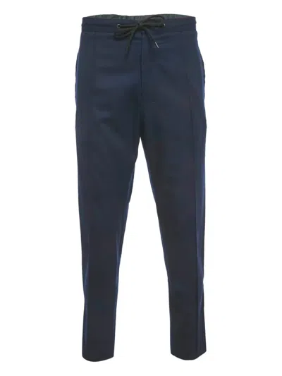 Pre-owned Kenzo Drawstring-fastening Wool Trousers In Blue