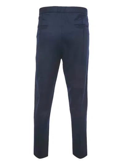 Pre-owned Kenzo Drawstring-fastening Wool Trousers In Blue