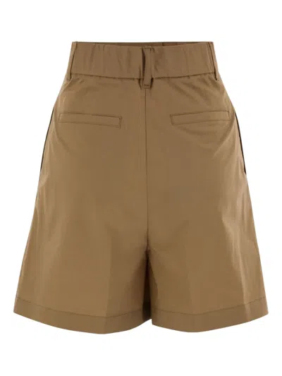 Herno Stretch Cotton Bermuda Shorts In Brown