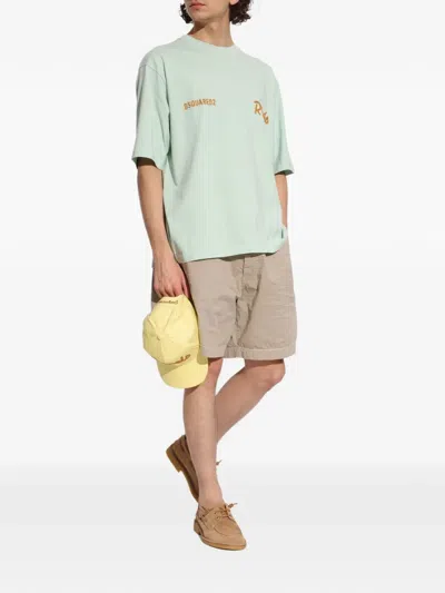 Dsquared2 Embroidered Graphic T-shirt In Green