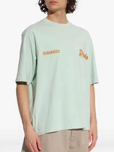 Dsquared2 Embroidered Graphic T-shirt In Green