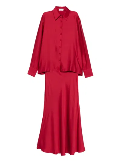 Silkylicious Fiora Maxi Skirt Set In Red