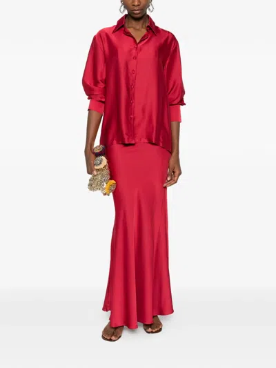 Silkylicious Fiora Maxi Skirt Set In Red