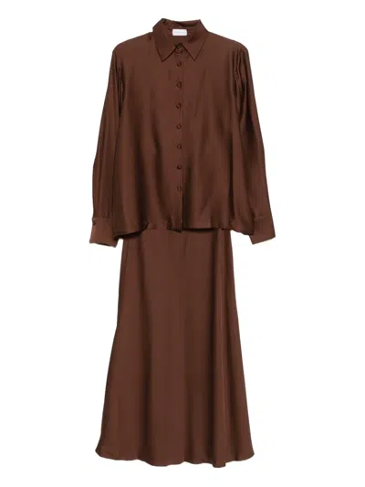 Silkylicious Fiora Maxi Skirt Set In Brown