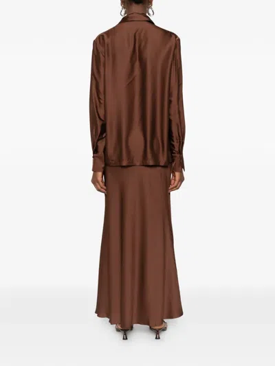 Silkylicious Fiora Maxi Skirt Set In Brown