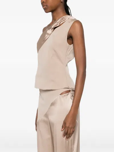 Botsi One-shoulder Top In Neutral
