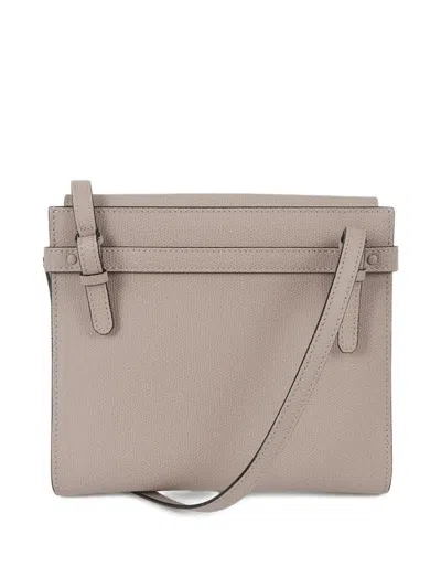 Valextra Buckle Leather Crossbody Bag In Neutral
