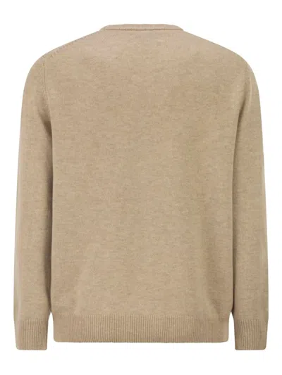 Mc2 Saint Barth Heron Embroidered Sweater In Brown