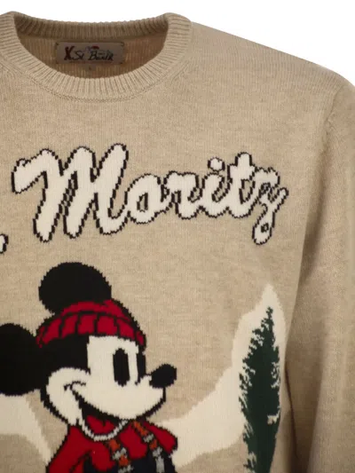 Mc2 Saint Barth Heron Embroidered Sweater In Brown