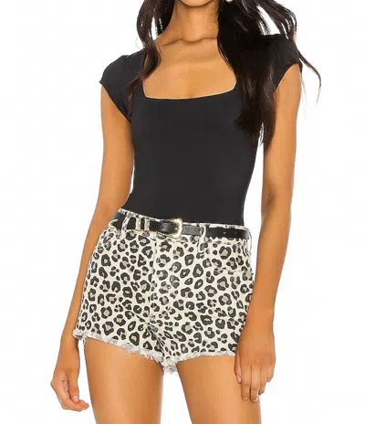 Free People Square Eyes Bodysuit In Black In Black