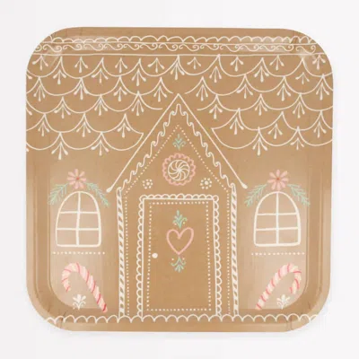 Meri Meri Gingerbread House Tray In Brown In Brown