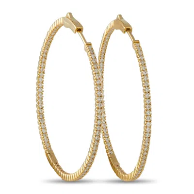 Lb Exclusive 14k Yellow Gold 1.54ct Diamond Inside-out Hoop Earrings Mf21-111825 In Gold