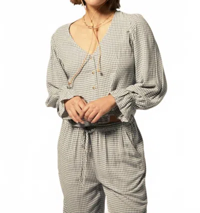 Brixton Phoenix Meadow Blouse In Azure Blue Gingham In Multi