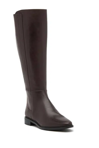 Calvin Klein Women's Finley Leather Closed Toe Knee High Boots In Brown In Brown