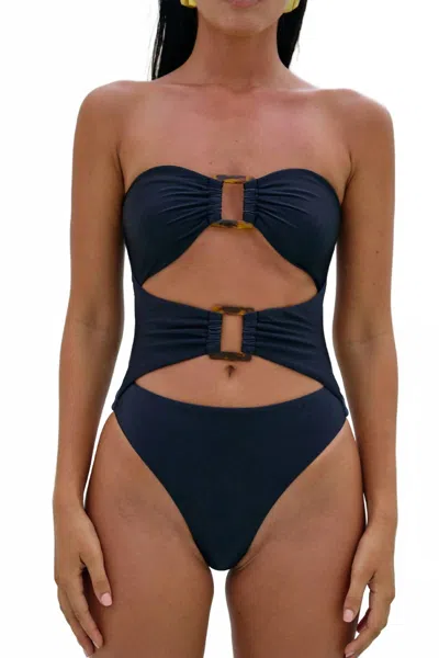 Runaway The Label Malakai One-piece In Black In Blue