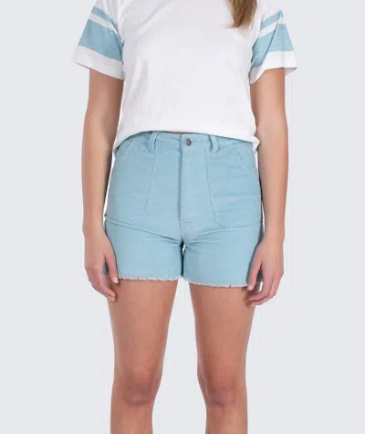Jetty Wale Corduroy Shorts In Light Blue In Blue