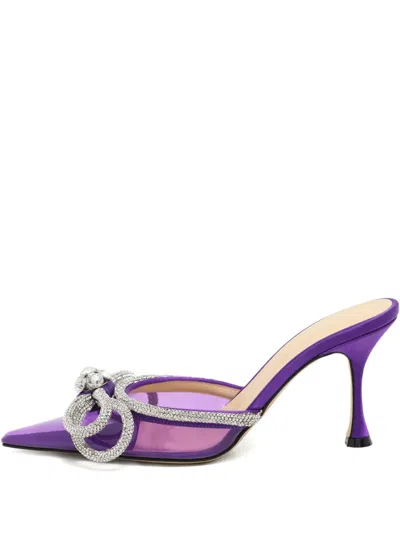 Pre-owned Mach&mach Bow Mules In Purple