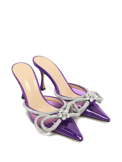 Pre-owned Mach&mach Bow Mules In Purple
