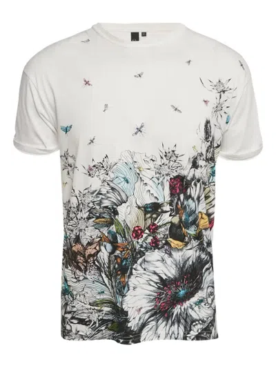 Pre-owned Alexander Mcqueen Floral-print T-shirt In White