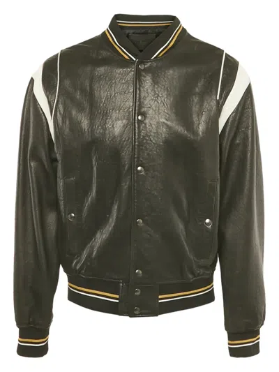 Pre-owned Givenchy 4g-motif Leather Bomber Jacket In Black
