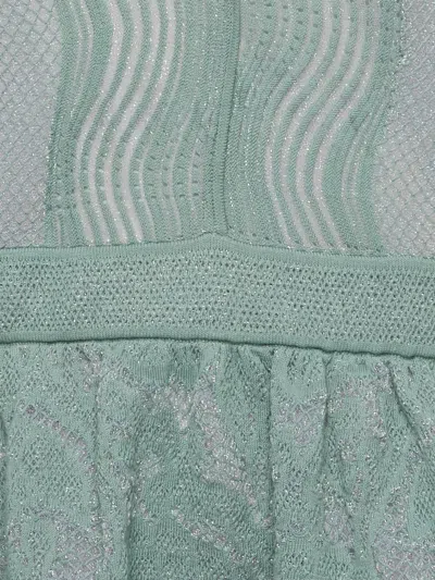 Pre-owned Missoni V-neck Mini Dress In Blue