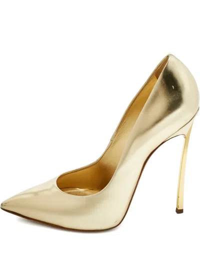 Pre-owned Casadei Vintage Blade Pumps In Gold