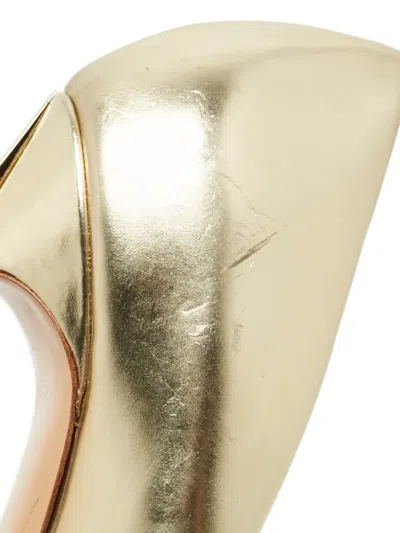 Pre-owned Casadei Vintage Blade Pumps In Gold