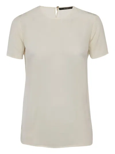 Pre-owned Gucci Silk Round-neck Blouse In Neutral