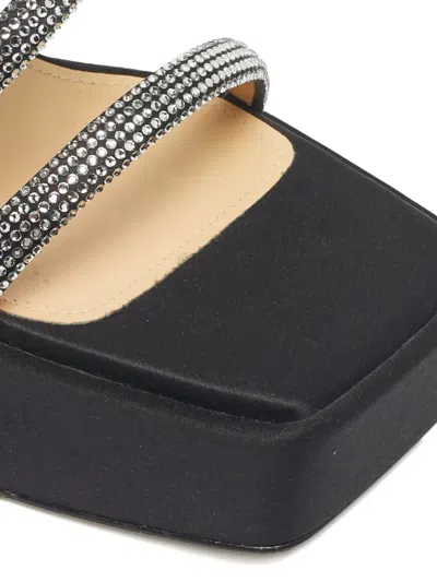 Pre-owned Mach&mach Sydney Platform Embellished Sandals In Black