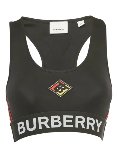 Pre-owned Burberry Logo-patch Sports Bra In Black