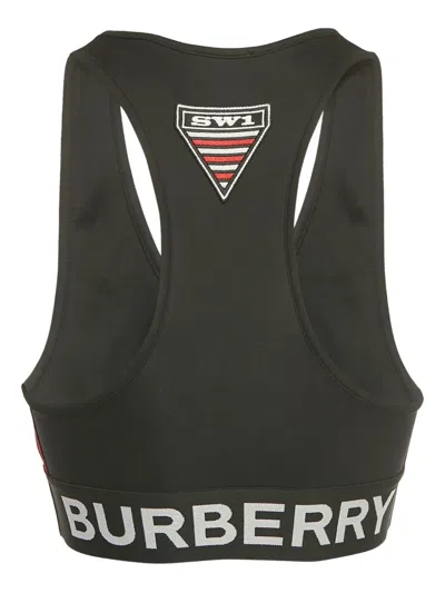Pre-owned Burberry Logo-patch Sports Bra In Black