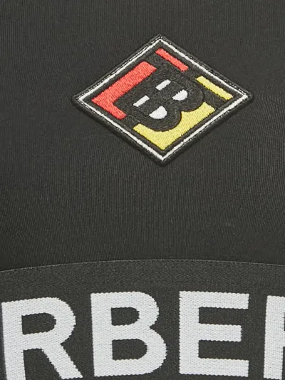 Pre-owned Burberry Logo-patch Sports Bra In Black