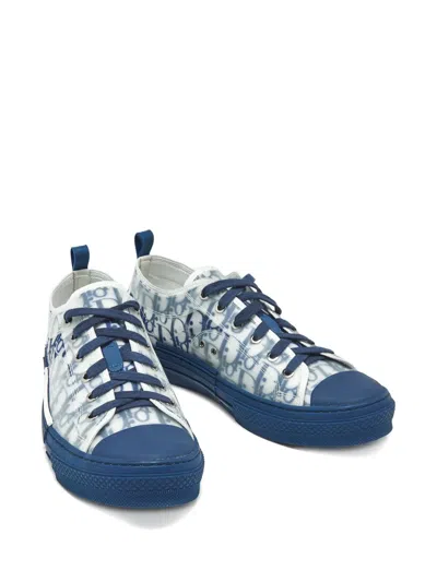 Pre-owned Dior B23 Oblique Lace-up Sneakers In Blue