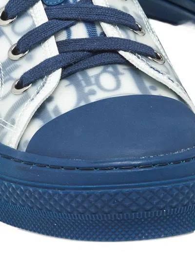 Pre-owned Dior B23 Oblique Lace-up Sneakers In Blue