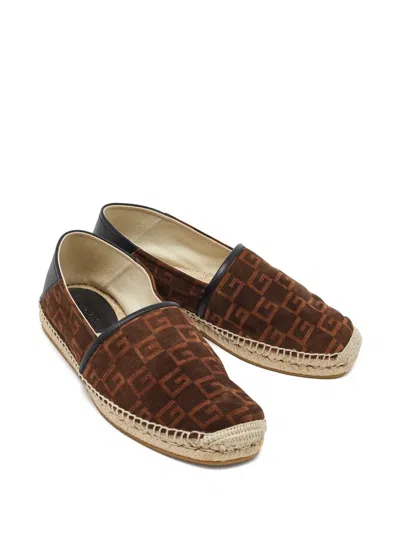Pre-owned Gucci Cube Suede Espadrilles In Brown