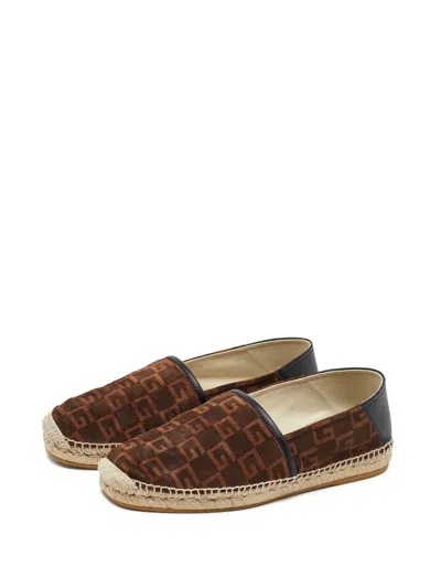 Pre-owned Gucci Cube Suede Espadrilles In Brown