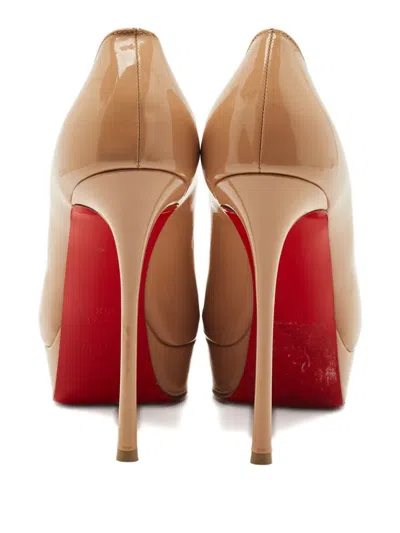 Pre-owned Christian Louboutin Bianca Platform Pumps In Neutral