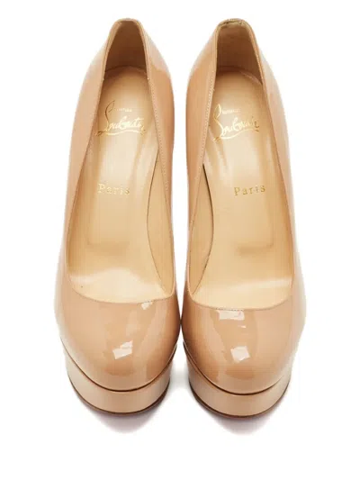 Pre-owned Christian Louboutin Bianca Platform Pumps In Neutral