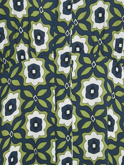 Pre-owned Weekend Max Mara Printed Collar Dress In Blue