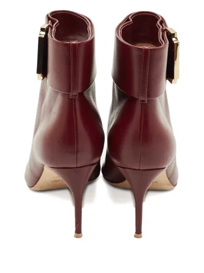 Pre-owned Malone Souliers Buckle-detail Leather Boots In Red