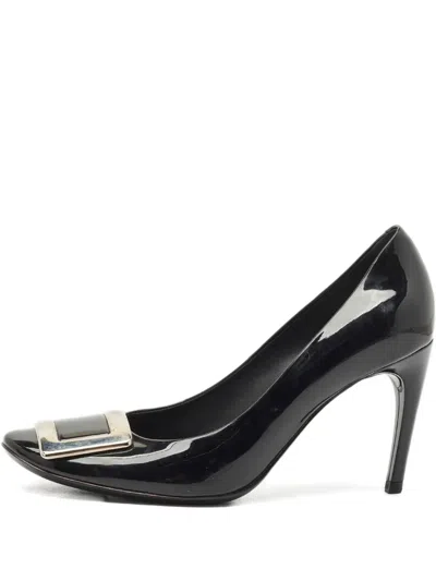 Pre-owned Roger Vivier Vintage Trompette Square-buckle Pumps In Black