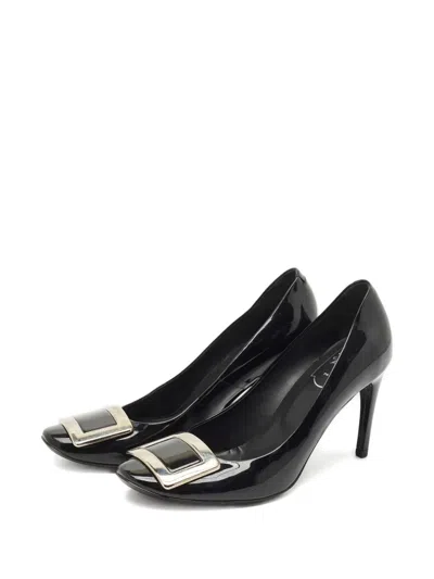 Pre-owned Roger Vivier Vintage Trompette Square-buckle Pumps In Black