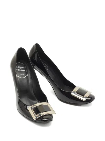 Pre-owned Roger Vivier Vintage Trompette Square-buckle Pumps In Black