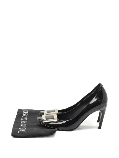 Pre-owned Roger Vivier Vintage Trompette Square-buckle Pumps In Black