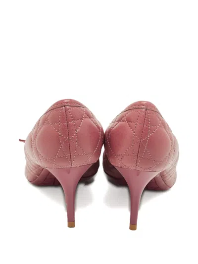 Pre-owned Dior Cannage Buckle Leather Pumps In Pink