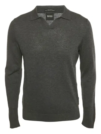 Pre-owned Hugo Boss Long-sleeves Sweater In Gray