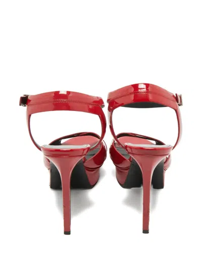 Pre-owned Saint Laurent Platform Ankle-strap Sandals In Red