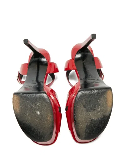 Pre-owned Saint Laurent Platform Ankle-strap Sandals In Red