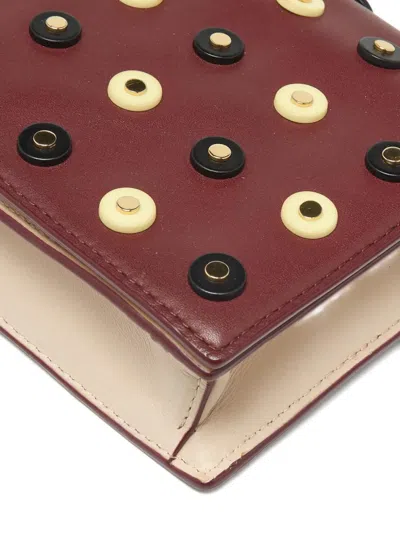 Pre-owned Diane Von Furstenberg Studded Soiree Leather Clutch In Red