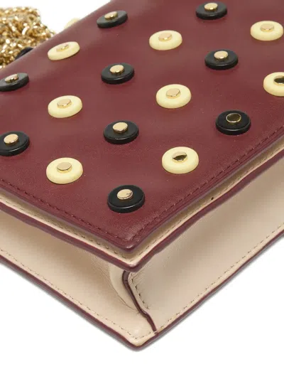 Pre-owned Diane Von Furstenberg Studded Soiree Leather Clutch In Red